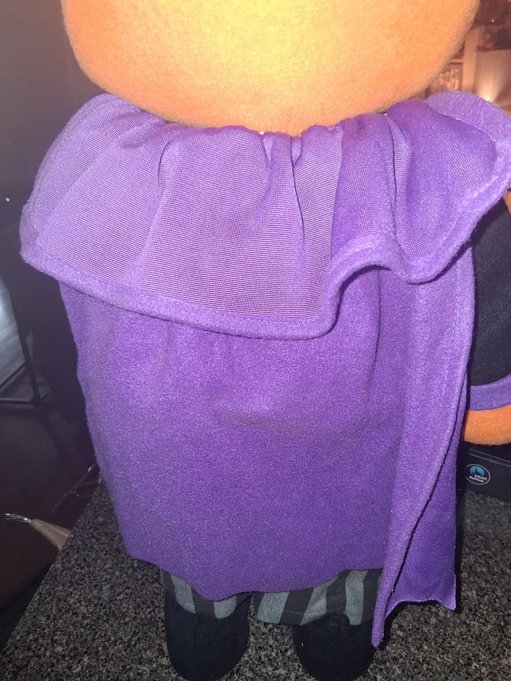 Plush Pumpkin Jack Holiday Figurine in Orange & Purple